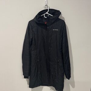 Columbia Quilted Womens Black Hooded Coat